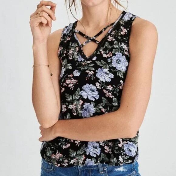 American Eagle Outfitters Floral Tank Top - Picture 1 of 6